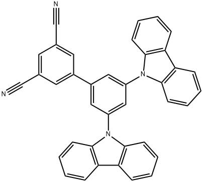 3',5'-Di(carbazol-9-yl)-[1,1'-biphenyl]-3,5-dicarbonitrile 구조식 이미지