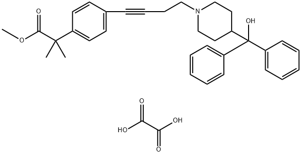 1352802-40-4 methyl 2-(4-(4-(4-(hydroxydiphenylmethyl)piperidin-1-yl)but-1-ynyl)phenyl)-2-methyl propionate oxalate