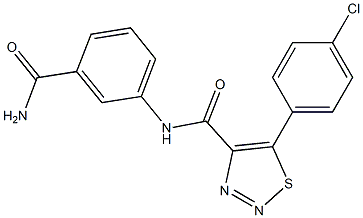 N-(3-carbamoylphenyl)-5-(4-chlorophenyl)thiadiazole-4-carboxamide Structure