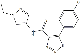 5-(4-chlorophenyl)-N-(1-ethylpyrazol-4-yl)thiadiazole-4-carboxamide 구조식 이미지