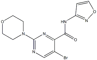 5-bromo-2-morpholin-4-yl-N-(1,2-oxazol-3-yl)pyrimidine-4-carboxamide Structure