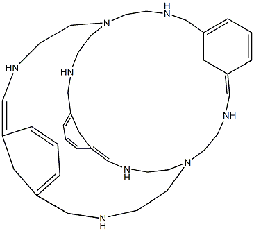 1,4,12,15,18,26,31,39-octaazapentacyclo[13.13.13.1-(6,10).1(20,24).1(33,37)]-tetratetracontane-6,8,10,20,22,24,33,35,37-nonaene Structure