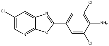 2,6-Dichloro-4-(6-chloro-oxazolo[5,4-b]pyridin-2-yl)-phenylamine 구조식 이미지