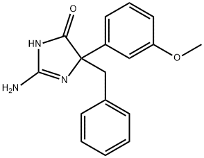 2-amino-5-benzyl-5-(3-methoxyphenyl)-4,5-dihydro-1H-imidazol-4-one Structure