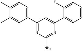 4-(3,4-dimethylphenyl)-6-(2-fluorophenyl)pyrimidin-2-amine 구조식 이미지