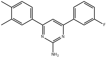 4-(3,4-dimethylphenyl)-6-(3-fluorophenyl)pyrimidin-2-amine Structure