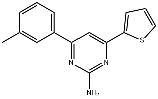 4-(3-methylphenyl)-6-(thiophen-2-yl)pyrimidin-2-amine Structure