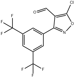 3-[3,5-bis(trifluoromethyl)phenyl]-5-chloro-1,2-oxazole-4-carbaldehyde 구조식 이미지