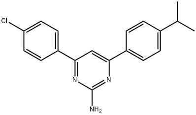 4-(4-chlorophenyl)-6-[4-(propan-2-yl)phenyl]pyrimidin-2-amine 구조식 이미지