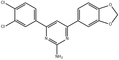 4-(2H-1,3-benzodioxol-5-yl)-6-(3,4-dichlorophenyl)pyrimidin-2-amine 구조식 이미지