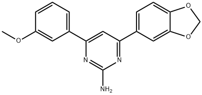 4-(2H-1,3-benzodioxol-5-yl)-6-(3-methoxyphenyl)pyrimidin-2-amine Structure