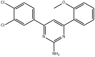 4-(3,4-dichlorophenyl)-6-(2-methoxyphenyl)pyrimidin-2-amine 구조식 이미지