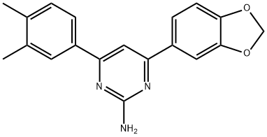 4-(2H-1,3-benzodioxol-5-yl)-6-(3,4-dimethylphenyl)pyrimidin-2-amine Structure