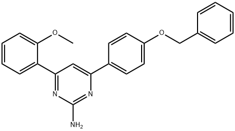 4-[4-(benzyloxy)phenyl]-6-(2-methoxyphenyl)pyrimidin-2-amine 구조식 이미지