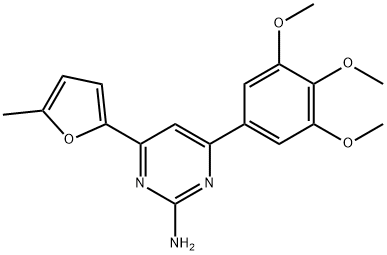 4-(5-methylfuran-2-yl)-6-(3,4,5-trimethoxyphenyl)pyrimidin-2-amine 구조식 이미지