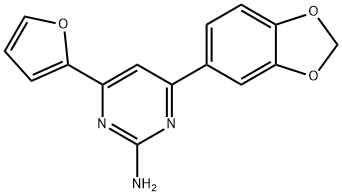 4-(2H-1,3-benzodioxol-5-yl)-6-(furan-2-yl)pyrimidin-2-amine Structure