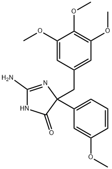 2-amino-5-(3-methoxyphenyl)-5-[(3,4,5-trimethoxyphenyl)methyl]-4,5-dihydro-1H-imidazol-4-one 구조식 이미지