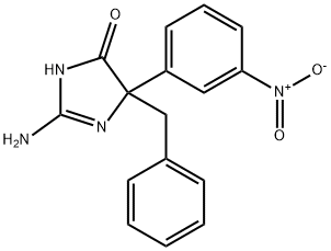 2-amino-5-benzyl-5-(3-nitrophenyl)-4,5-dihydro-1H-imidazol-4-one 구조식 이미지