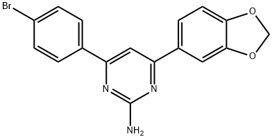 4-(2H-1,3-benzodioxol-5-yl)-6-(4-bromophenyl)pyrimidin-2-amine Structure