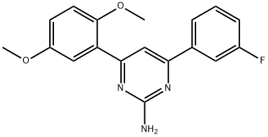 4-(2,5-dimethoxyphenyl)-6-(3-fluorophenyl)pyrimidin-2-amine 구조식 이미지