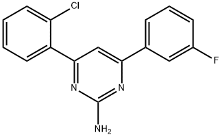 4-(2-chlorophenyl)-6-(3-fluorophenyl)pyrimidin-2-amine 구조식 이미지