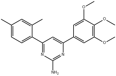 4-(2,4-dimethylphenyl)-6-(3,4,5-trimethoxyphenyl)pyrimidin-2-amine 구조식 이미지