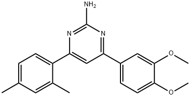 4-(3,4-dimethoxyphenyl)-6-(2,4-dimethylphenyl)pyrimidin-2-amine Structure