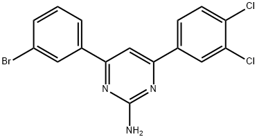4-(3-bromophenyl)-6-(3,4-dichlorophenyl)pyrimidin-2-amine 구조식 이미지