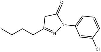 3-butyl-1-(3-chlorophenyl)-4,5-dihydro-1H-pyrazol-5-one 구조식 이미지
