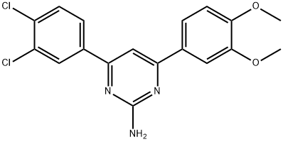 4-(3,4-dichlorophenyl)-6-(3,4-dimethoxyphenyl)pyrimidin-2-amine 구조식 이미지