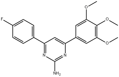 4-(4-fluorophenyl)-6-(3,4,5-trimethoxyphenyl)pyrimidin-2-amine 구조식 이미지