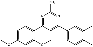 4-(2,4-dimethoxyphenyl)-6-(3,4-dimethylphenyl)pyrimidin-2-amine Structure