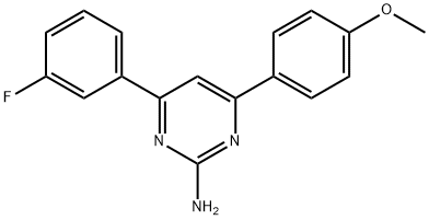 4-(3-fluorophenyl)-6-(4-methoxyphenyl)pyrimidin-2-amine 구조식 이미지