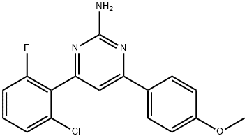 4-(2-chloro-6-fluorophenyl)-6-(4-methoxyphenyl)pyrimidin-2-amine 구조식 이미지