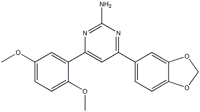 4-(2H-1,3-benzodioxol-5-yl)-6-(2,5-dimethoxyphenyl)pyrimidin-2-amine 구조식 이미지