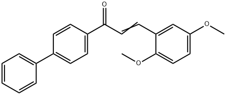 (2E)-1-{[1,1-biphenyl]-4-yl}-3-(2,5-dimethoxyphenyl)prop-2-en-1-one 구조식 이미지