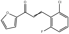 (2E)-3-(2-chloro-6-fluorophenyl)-1-(furan-2-yl)prop-2-en-1-one 구조식 이미지