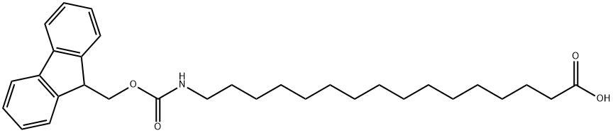 16-((((9H-fluoren-9-yl)methoxy)carbonyl)amino)hexadecanoic acid Structure