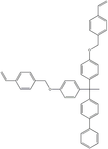 1,1'-Biphenyl, 4-[1,1-bis[4-[(4-ethenylphenyl)methoxy]phenyl]ethyl]- 구조식 이미지