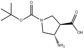 (3R,4S)-4-amino-1-(tert-butoxycarbonyl)pyrrolidine-3-carboxylic acid Structure