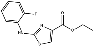 Ethyl 4-((2-fluorophenyl)amino)-3,5-thiazolecarboxylate, 95% Structure