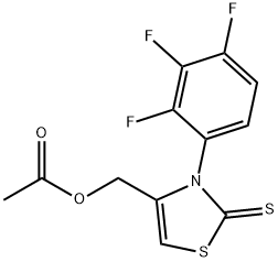 2(3H)-Thiazolethione, 4-[(acetyloxy)methyl]-3-(2,3,4-trifluorophenyl)- 구조식 이미지