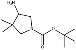 TERT-BUTYL 4-AMINO-3,3-DIMETHYLPYRROLIDINE-1-CARBOXYLATE Structure