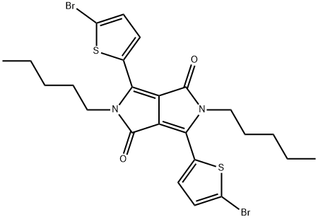 Pyrrolo[3,4-c]pyrrole-1,4-dione, 3,6-bis(5-bromo-2-thienyl)-2,5-dihydro-2,5-dipentyl- 구조식 이미지