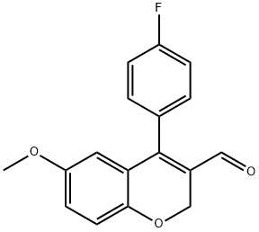 4-(4-Fluoro-phenyl)-6-methoxy-2H-chromene-3-carbaldehyde 구조식 이미지