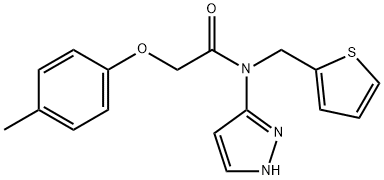 2-(4-METHYLPHENOXY)-N-(1H-PYRAZOL-3-YL)-N-(THIOPHEN-2-YLMETHYL)ACETAMIDE Structure