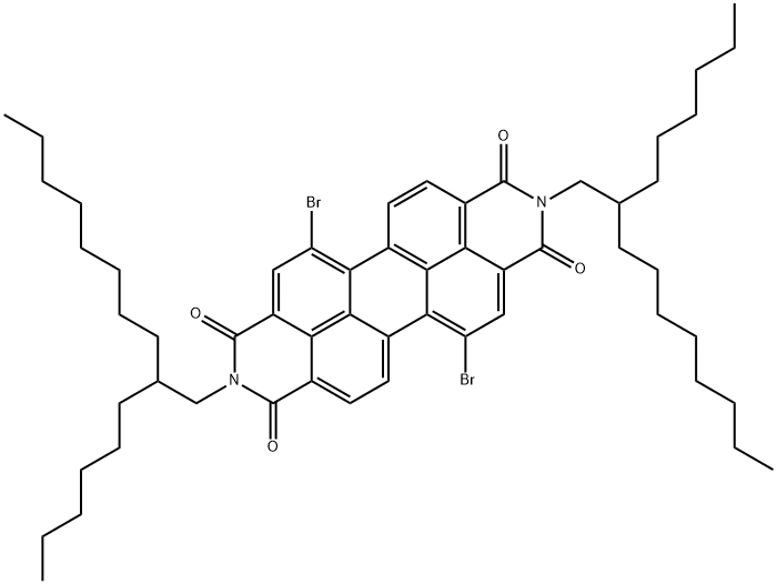 N,N'-bis(2-hexyldecyl)-1,7-dibromo-3,4,9,10-perylene tetracarboxylic diimide Structure