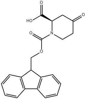 (R)-(+)-1-Fmoc-4-oxopiperidine-2-carboxylic acid Structure