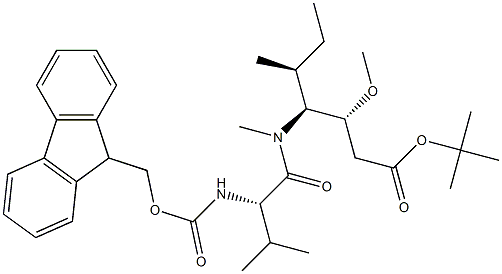 tert-butyl (3R,4S,5S)-4-((S)-2-((((9H-fluoren-9-yl)methoxy)carbonyl)amino)-N,3-dimethylbutanamido)-3-methoxy-5-methylheptanoate Structure