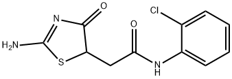 N-(2-chlorophenyl)-2-(2-imino-4-oxothiazolidin-5-yl)acetamide 구조식 이미지